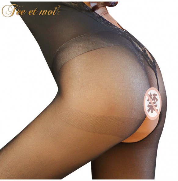 FEE ET MOI Sexy Seethrough Opened Body Stockings (Black)